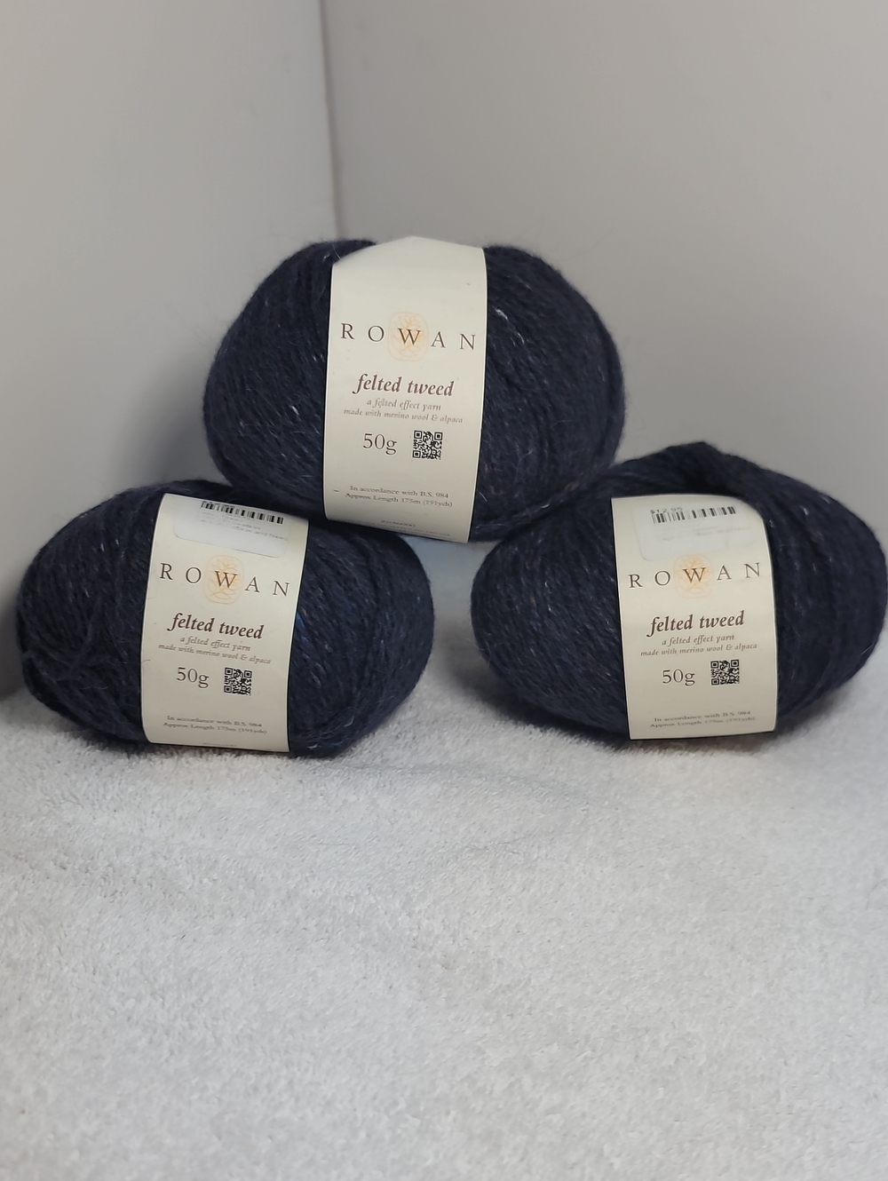 Rowan Felted Tweed Yarn - Navy Blue - 3 Balls NWT